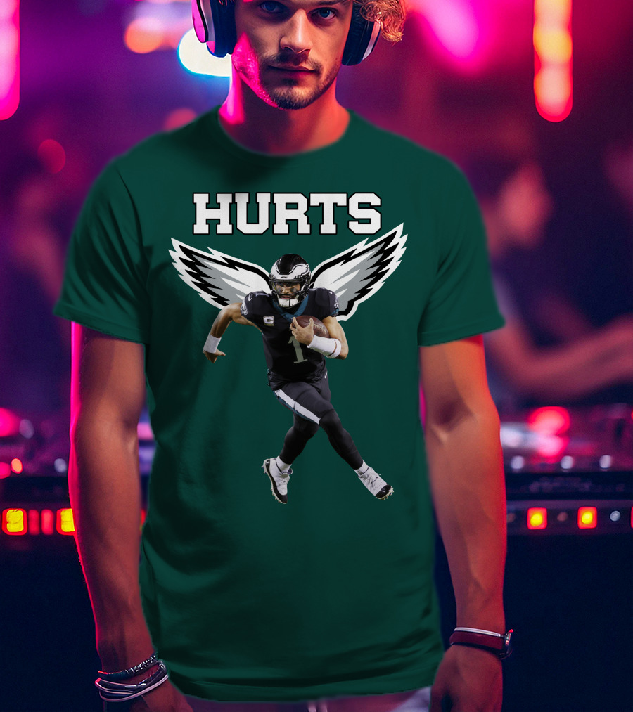 Hurts Eagles Quarterback Wings Football T-Shirt