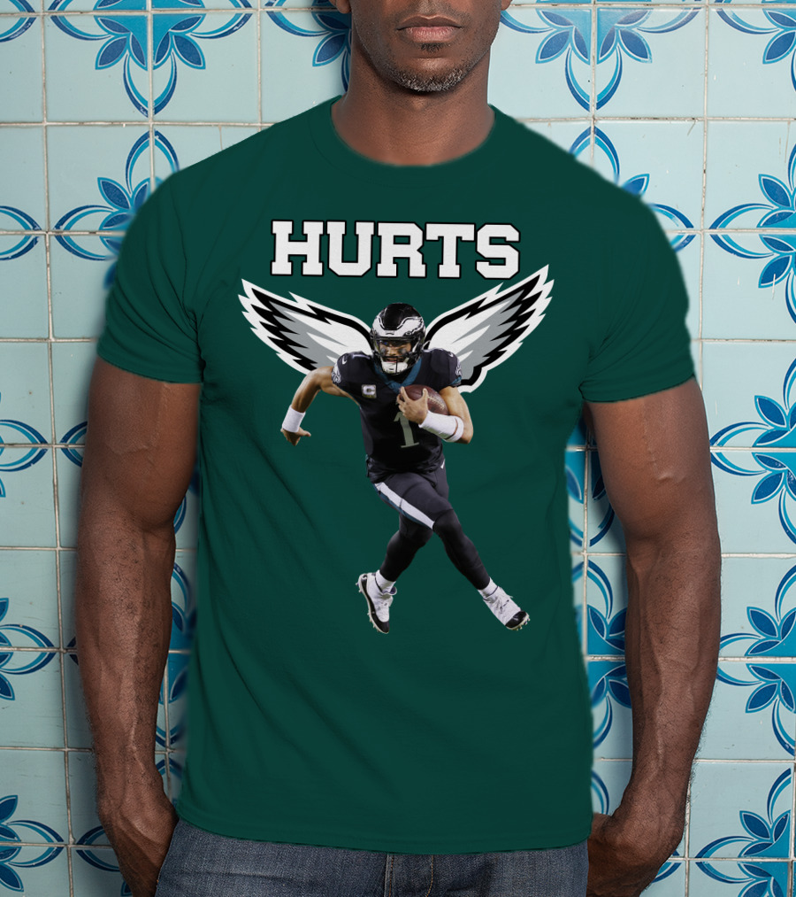 Hurts Eagles Quarterback Wings Football T-Shirt