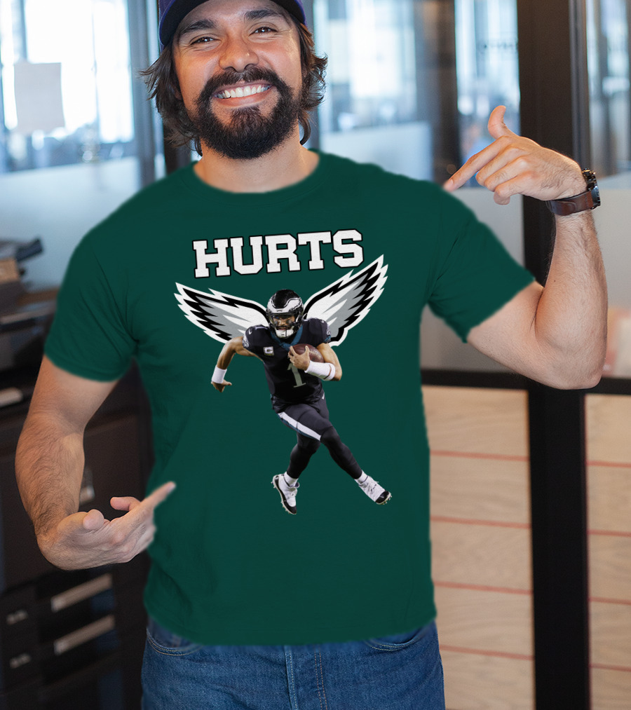 Hurts Eagles Quarterback Wings Football T-Shirt