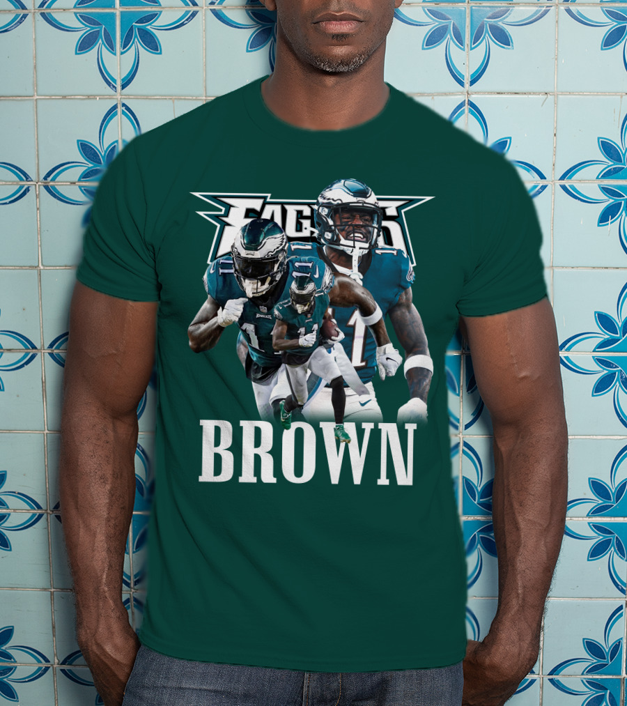 Philadelphia Eagles AJB11 Football Action Collage T-Shirt