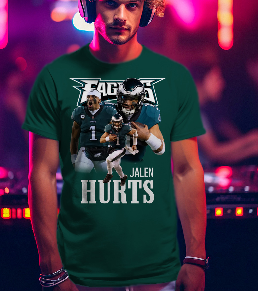 Eagles JH 01 Quarterback Trio Football Highlight T-Shirt
