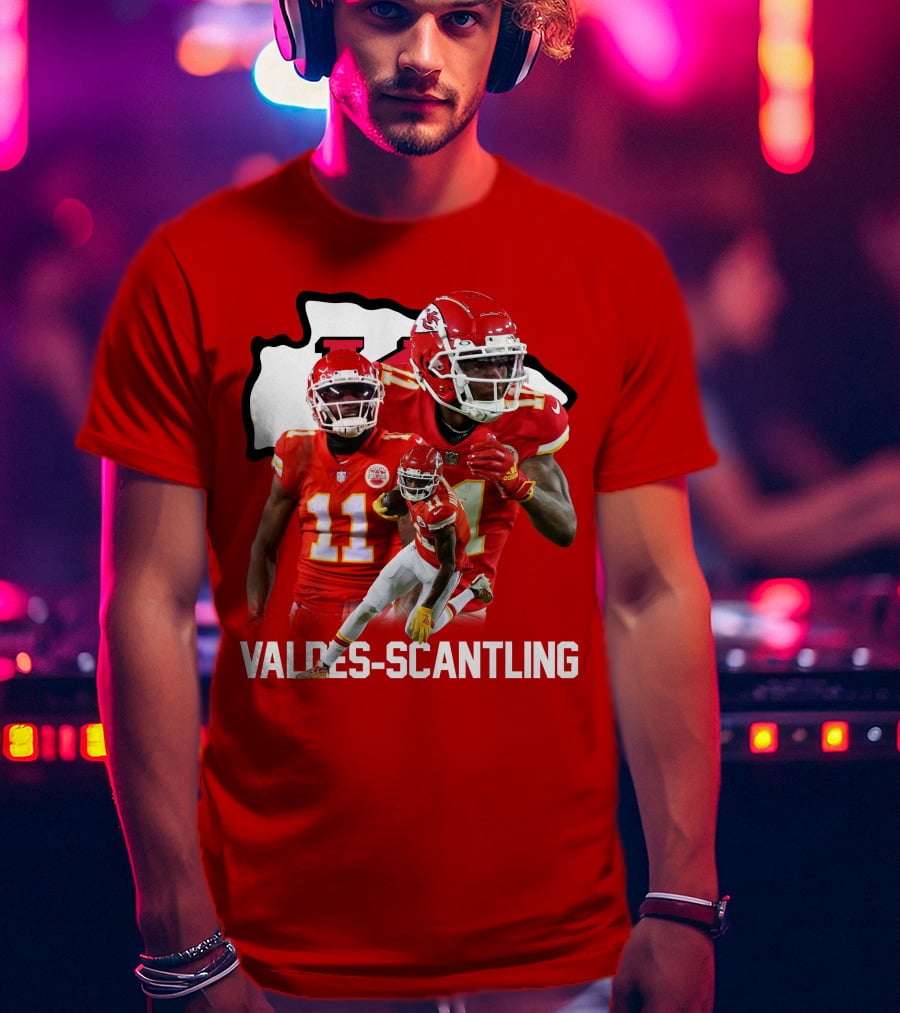MVS11 Kansas City Football Wide Receiver Red Jersey Chiefs Player T-Shirt