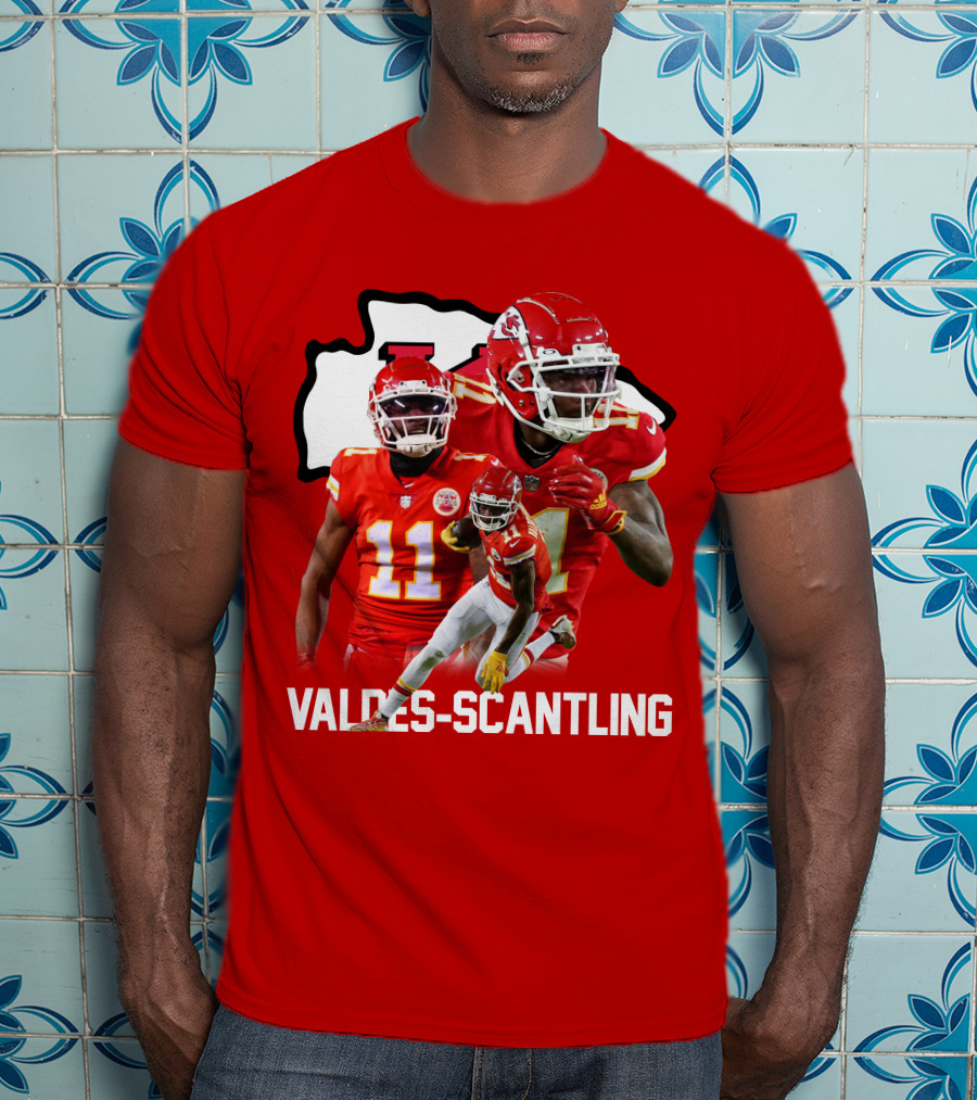 MVS11 Kansas City Football Wide Receiver Red Jersey Chiefs Player T-Shirt