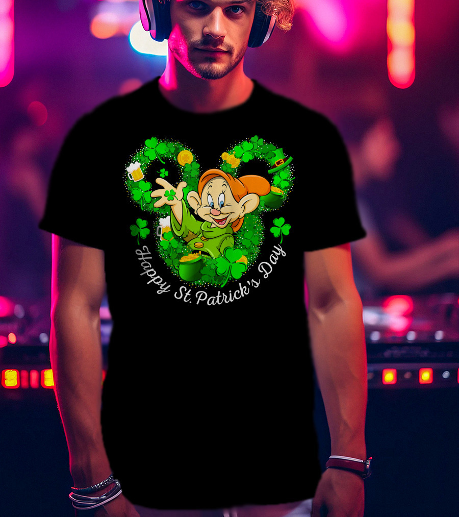 Happy St. Patrick's Day Dopey Shamrock Celebration T-Shirt