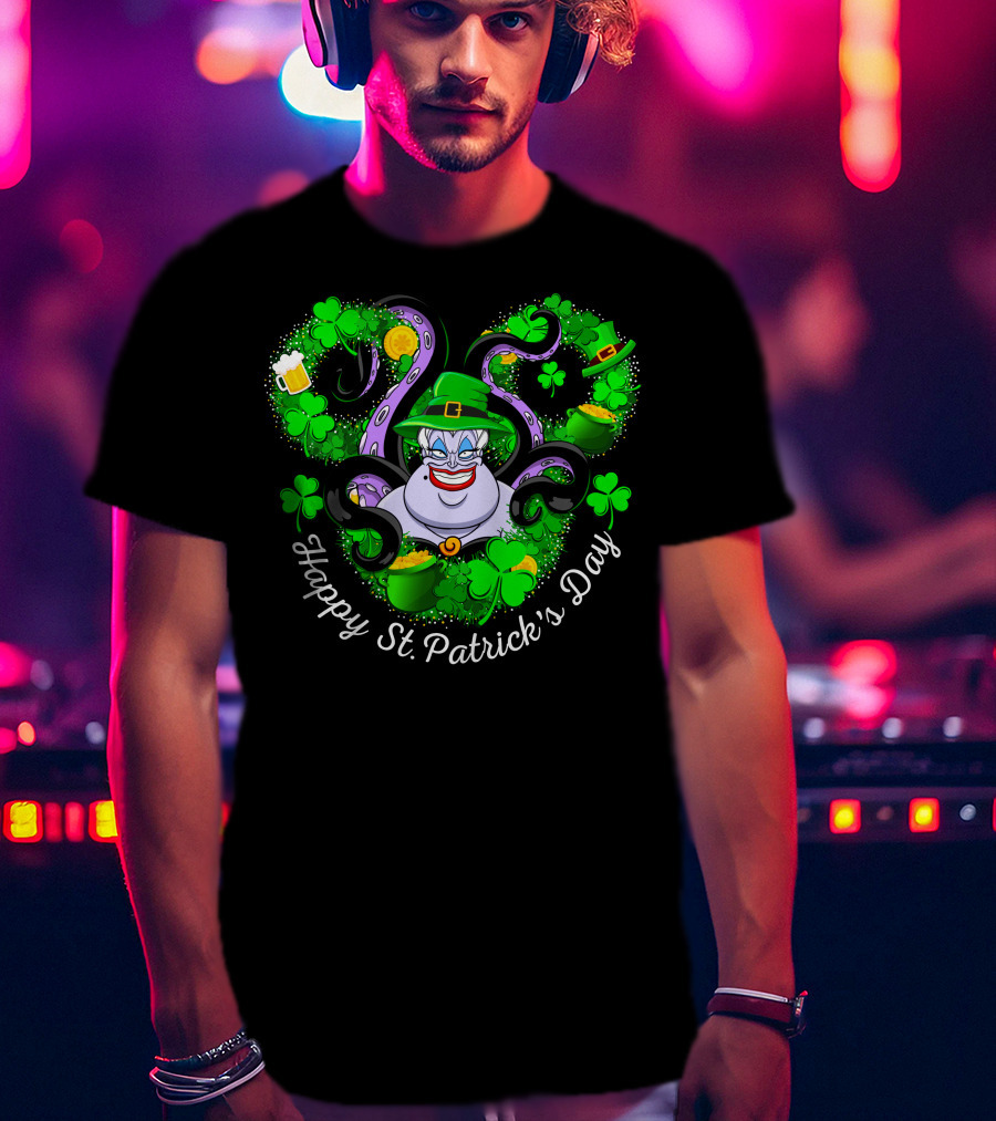 Happy St. Patrick's Day Ursula With Clovers And Gold T-Shirt