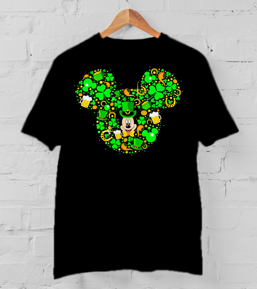 Mickey Shamrock St. Patrick's Day Clover Leprechaun Hat T-Shirt