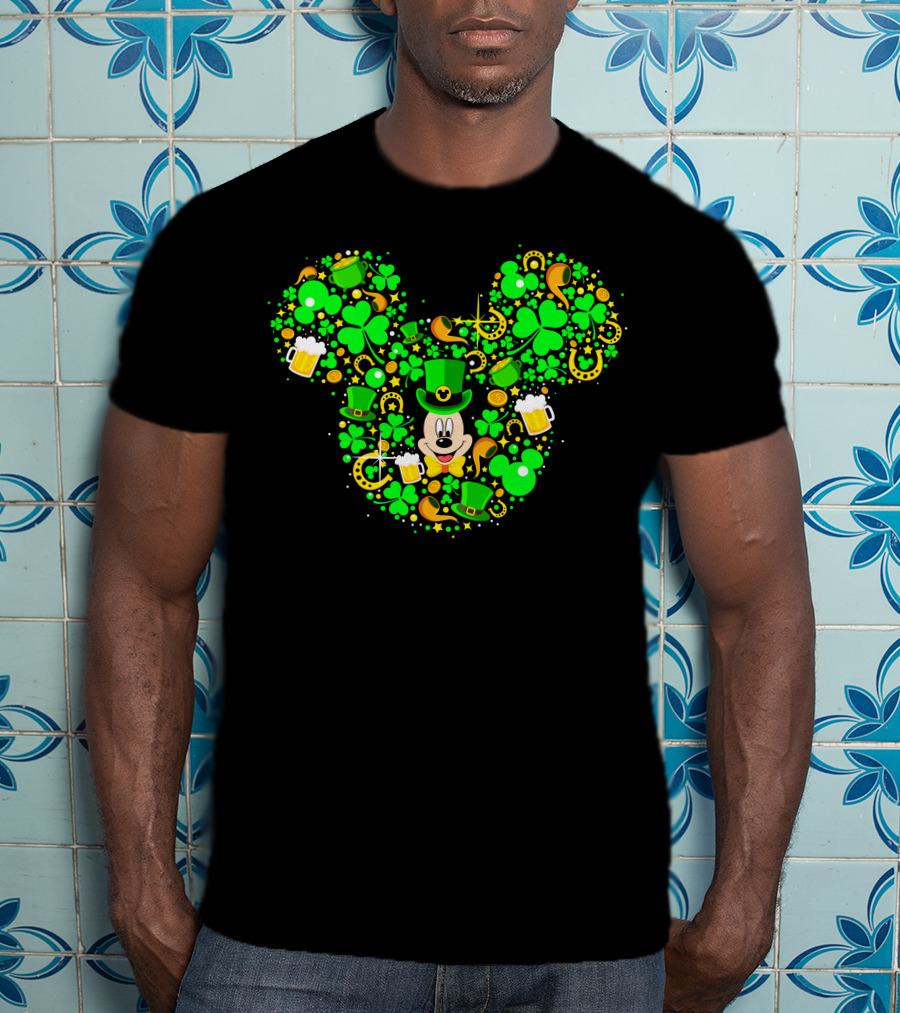 Mickey Shamrock St. Patrick's Day Clover Leprechaun Hat T-Shirt