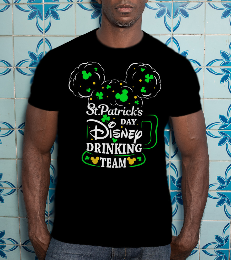 St. Patrick's Day Disney Drinking Team Shamrocks And Mickey Heads T-Shirt