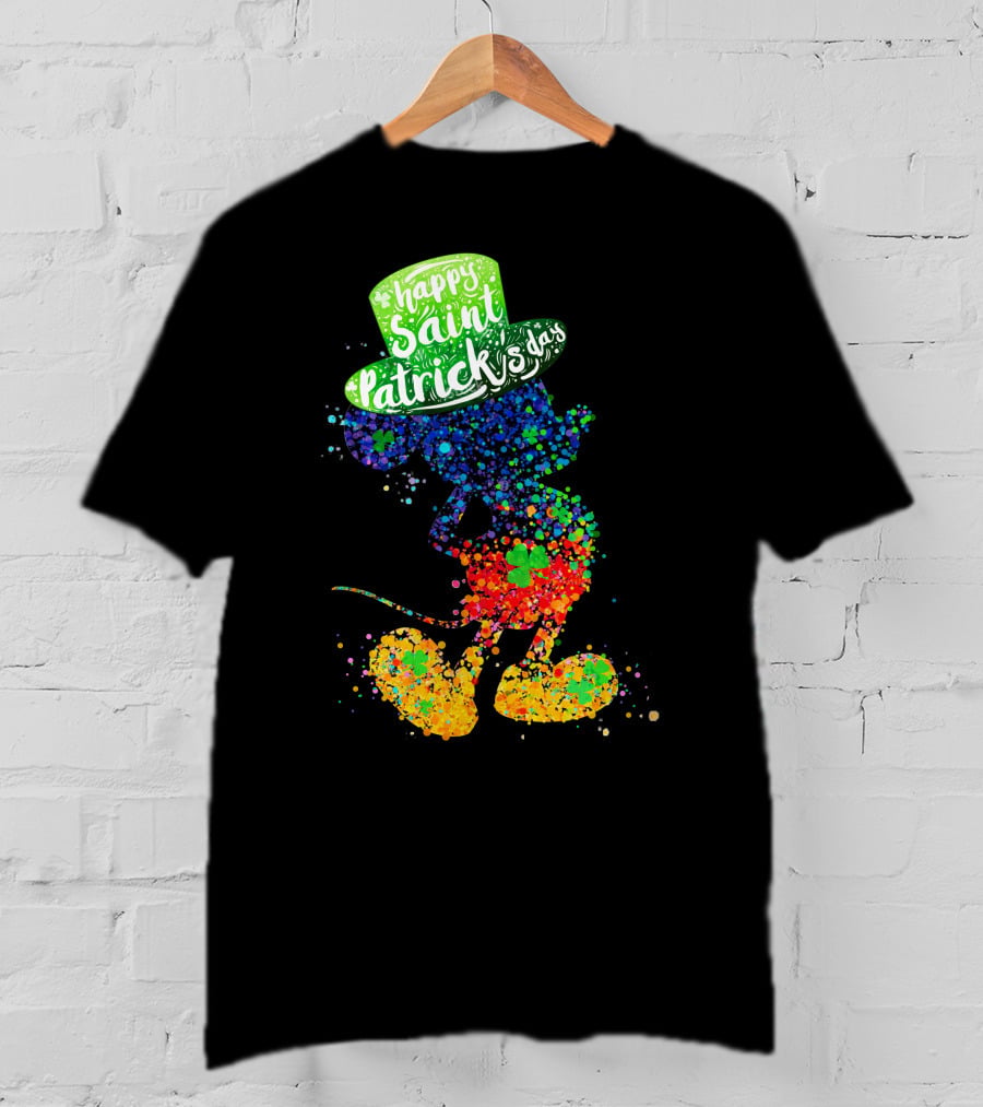 Happy Saint Patrick's Day Mickey Mouse Colorful T-Shirt