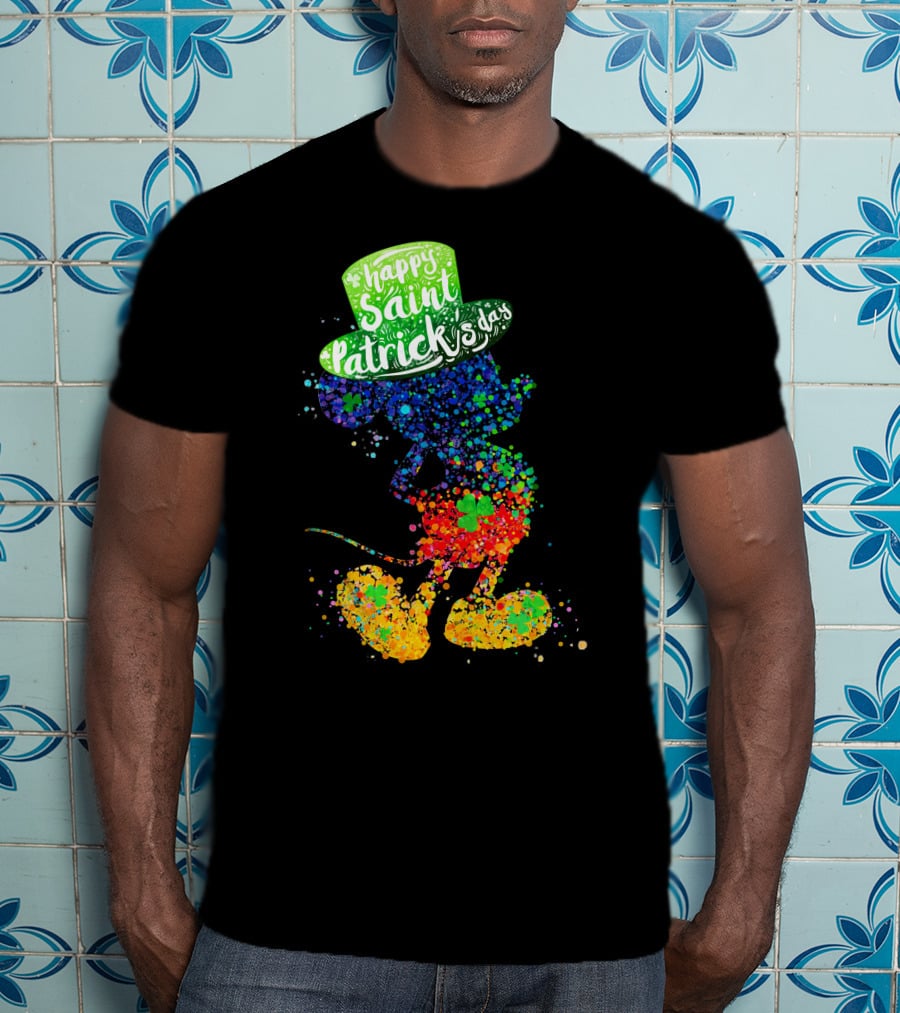 Happy Saint Patrick's Day Mickey Mouse Colorful T-Shirt