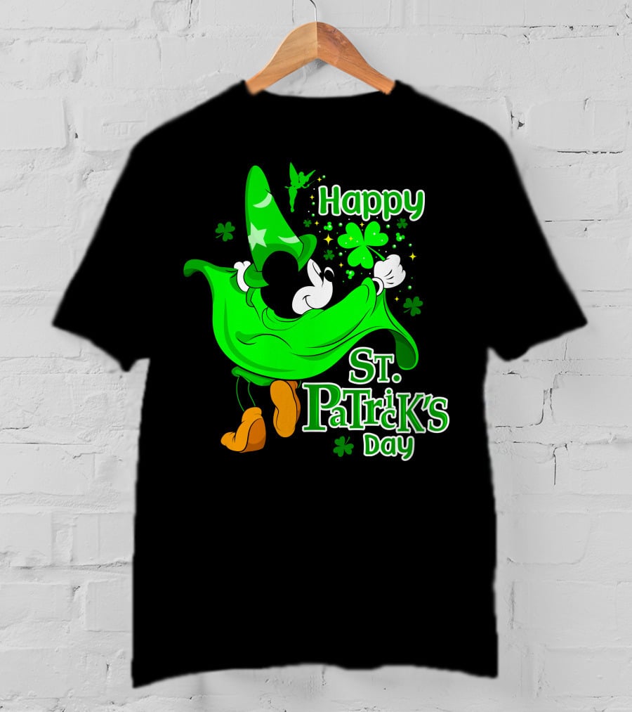 Happy St. Patrick's Day Mickey Fantasia Clover Magic T-Shirt