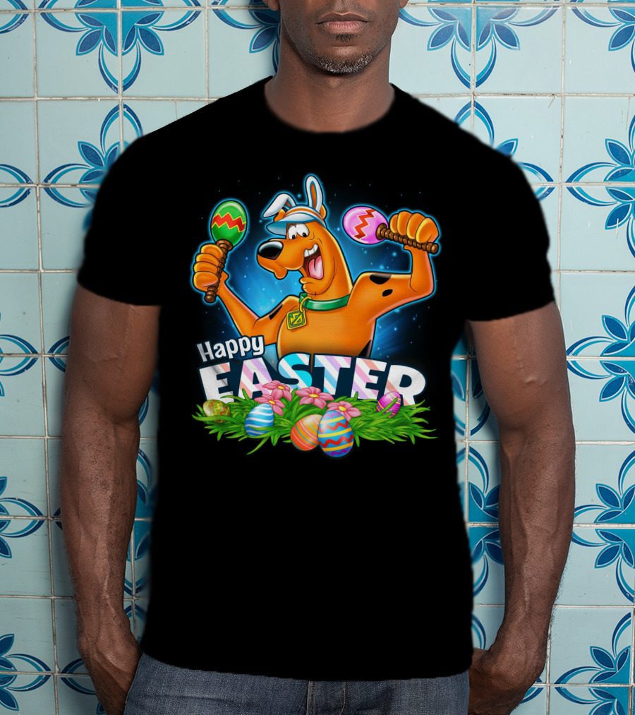 Scooby Doo Easter Celebration With Colorful Eggs And Maracas T-Shirt