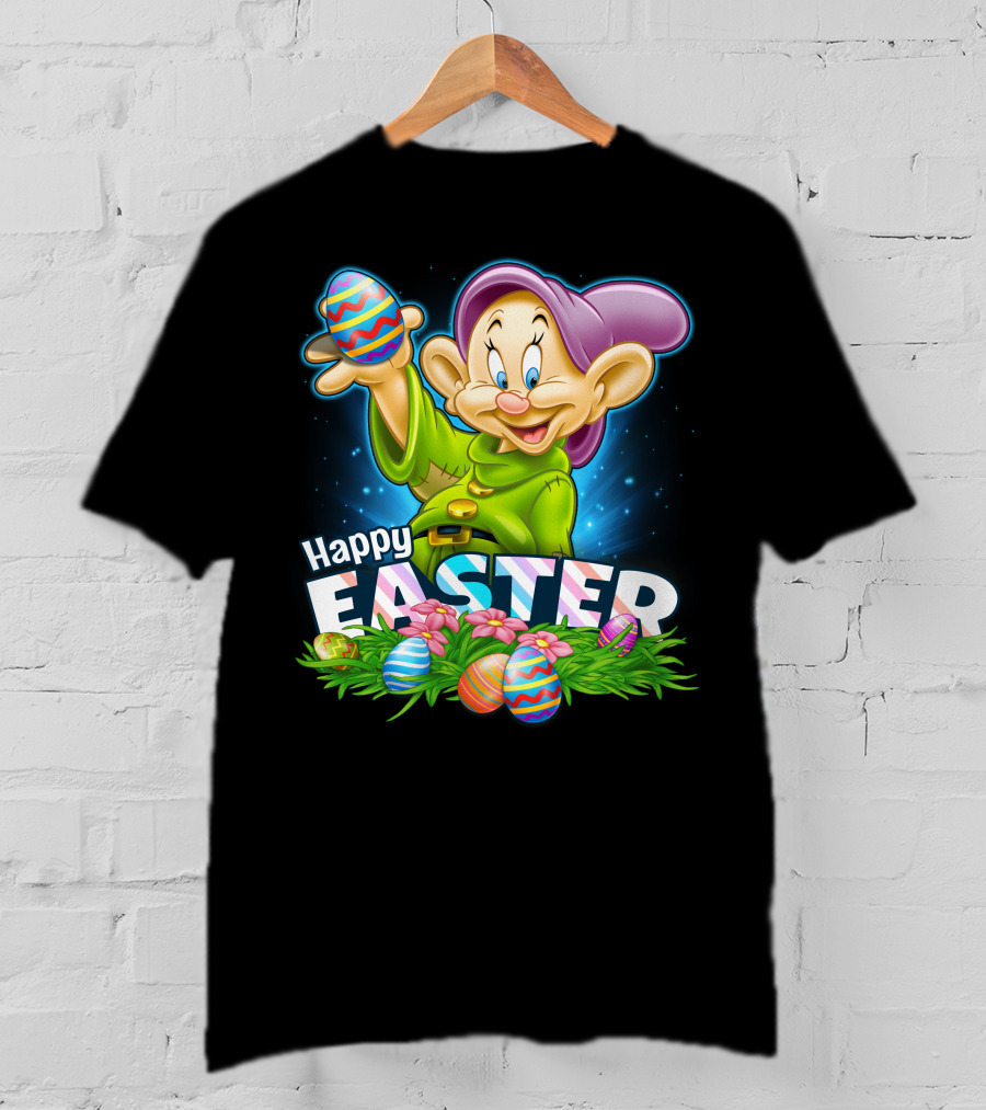 Dopey Happy Easter Colorful Eggs And Flowers T-Shirt