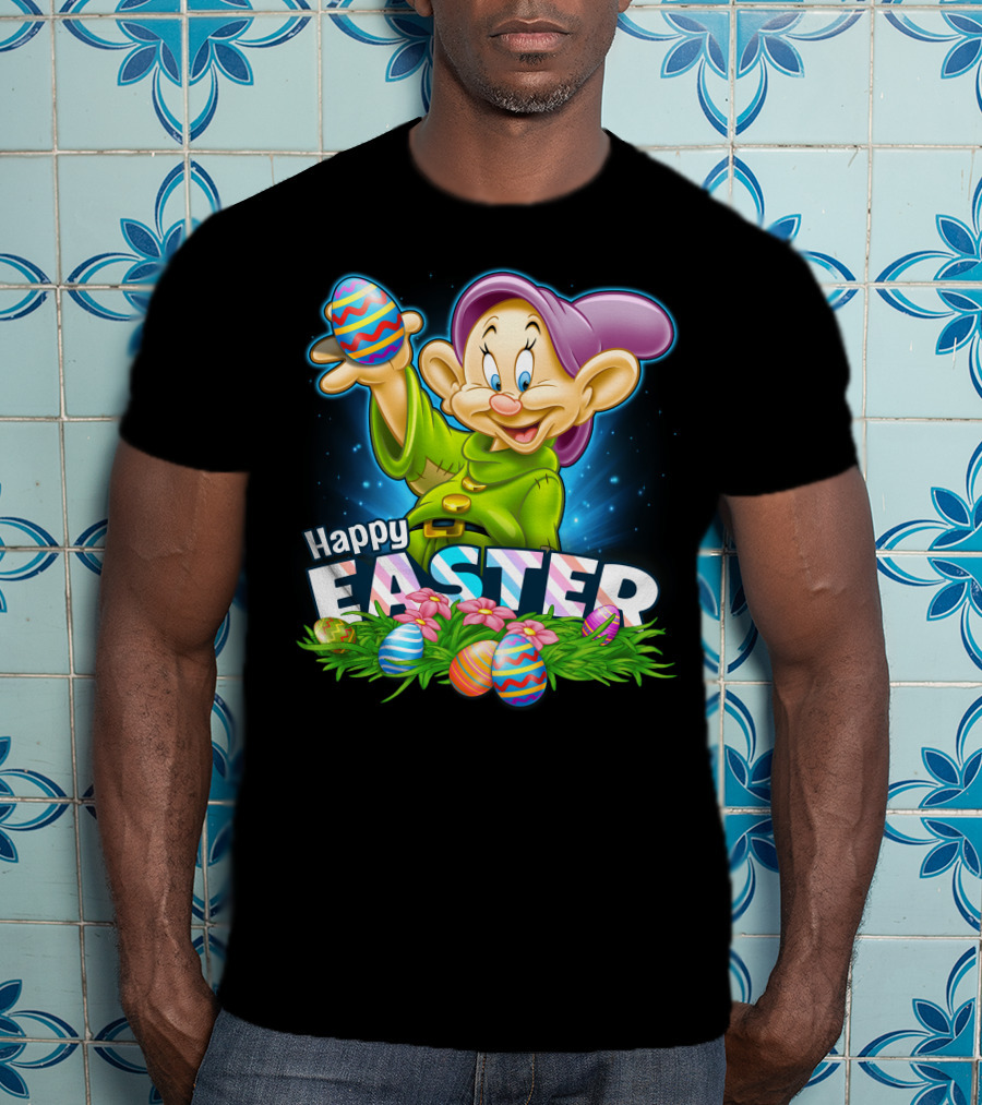 Dopey Happy Easter Colorful Eggs And Flowers T-Shirt