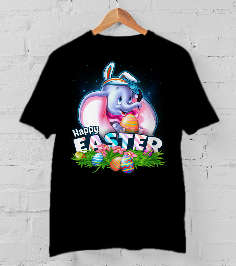 Dumbo Happy Easter Eggs And Bunny Ears Celebration T-Shirt