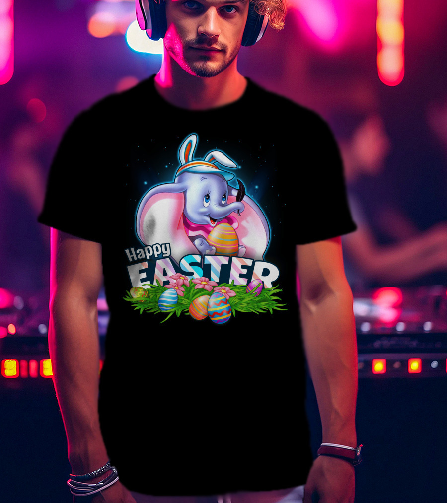 Dumbo Happy Easter Eggs And Bunny Ears Celebration T-Shirt