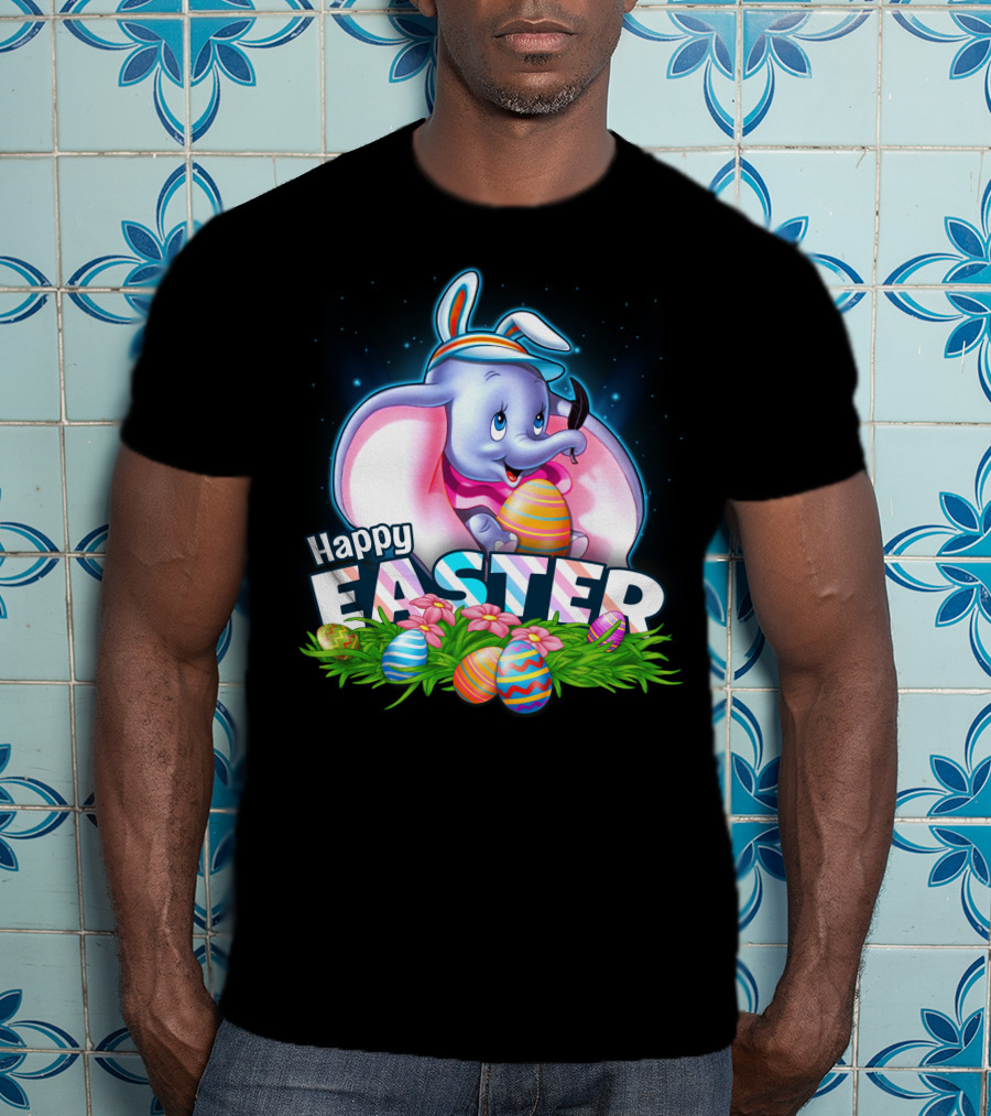 Dumbo Happy Easter Eggs And Bunny Ears Celebration T-Shirt