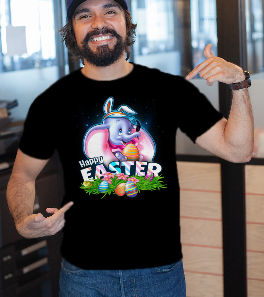 Dumbo Happy Easter Eggs And Bunny Ears Celebration T-Shirt