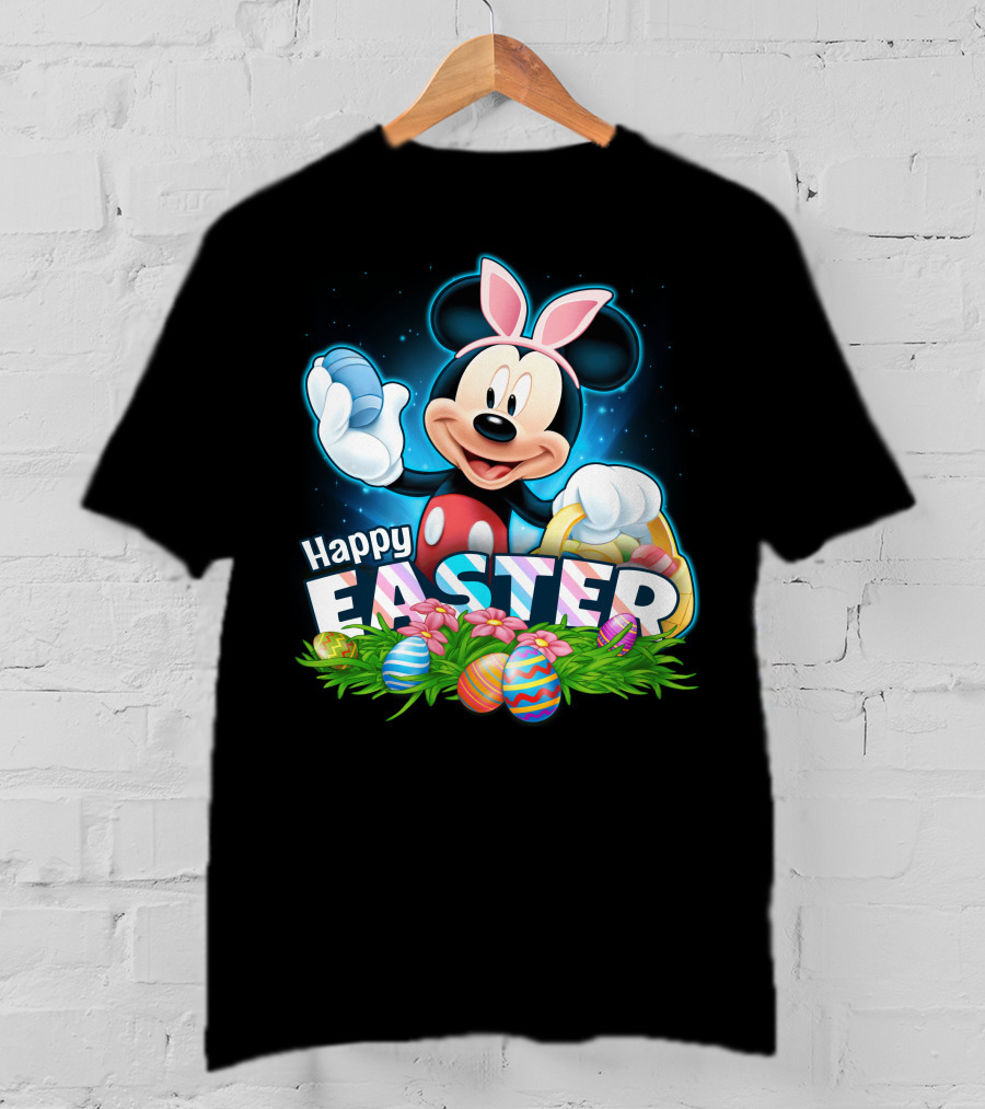 Mickey Happy Easter Basket Eggs Spring Celebration T-Shirt