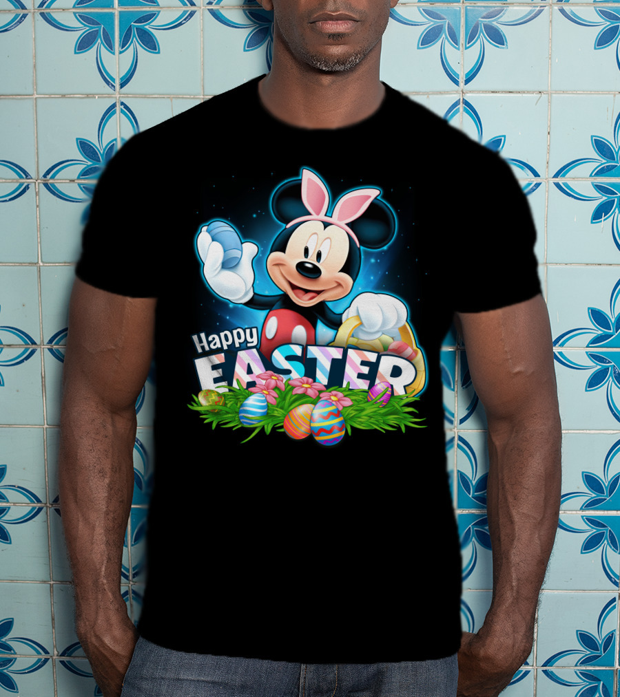 Mickey Happy Easter Basket Eggs Spring Celebration T-Shirt
