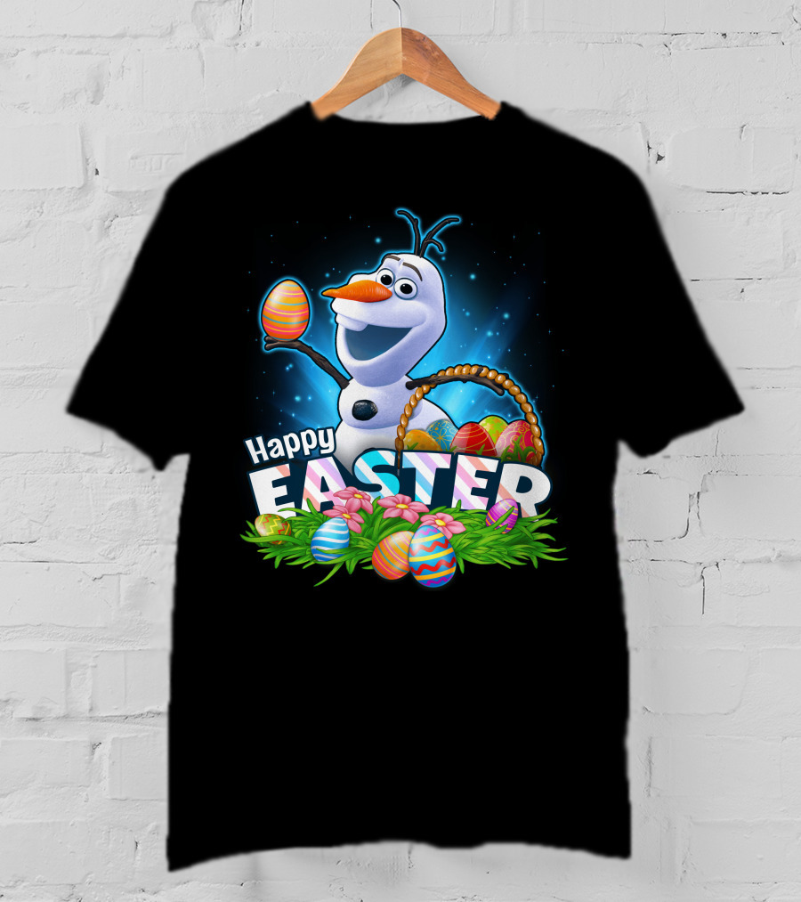 Happy Easter Olaf Easter Eggs Basket T-Shirt