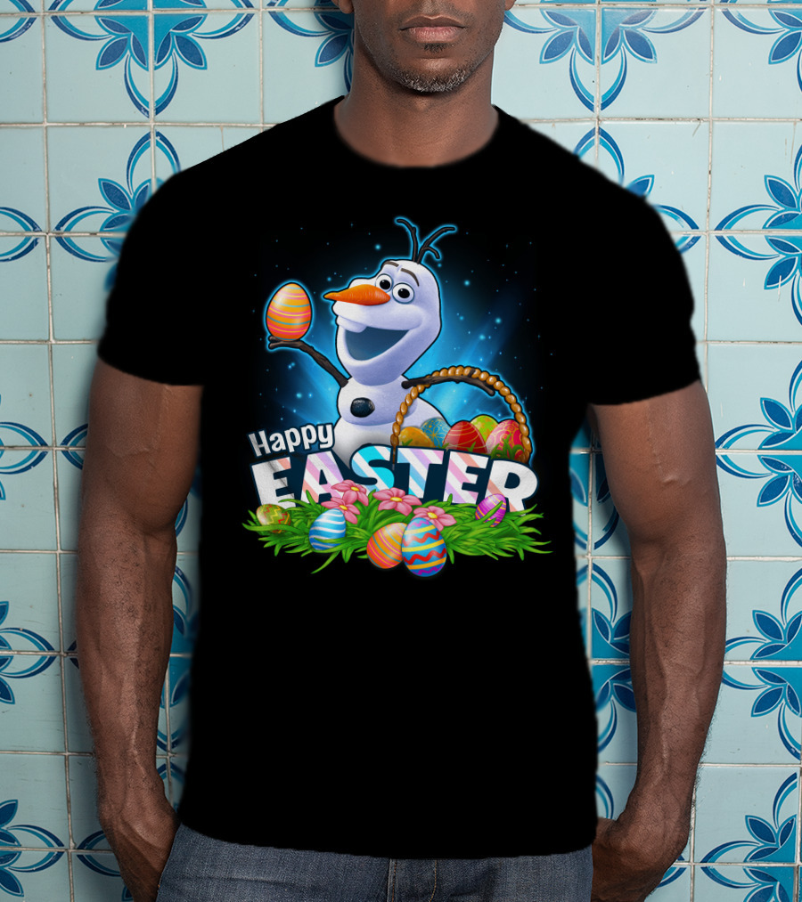 Happy Easter Olaf Easter Eggs Basket T-Shirt