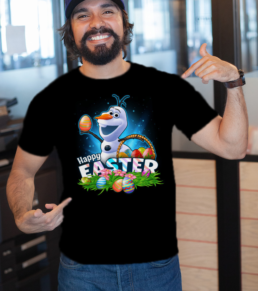 Happy Easter Olaf Easter Eggs Basket T-Shirt