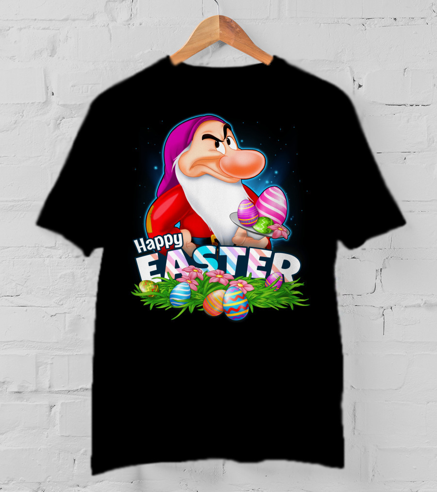 Grumpy Happy Easter Eggs And Flowers T-Shirt
