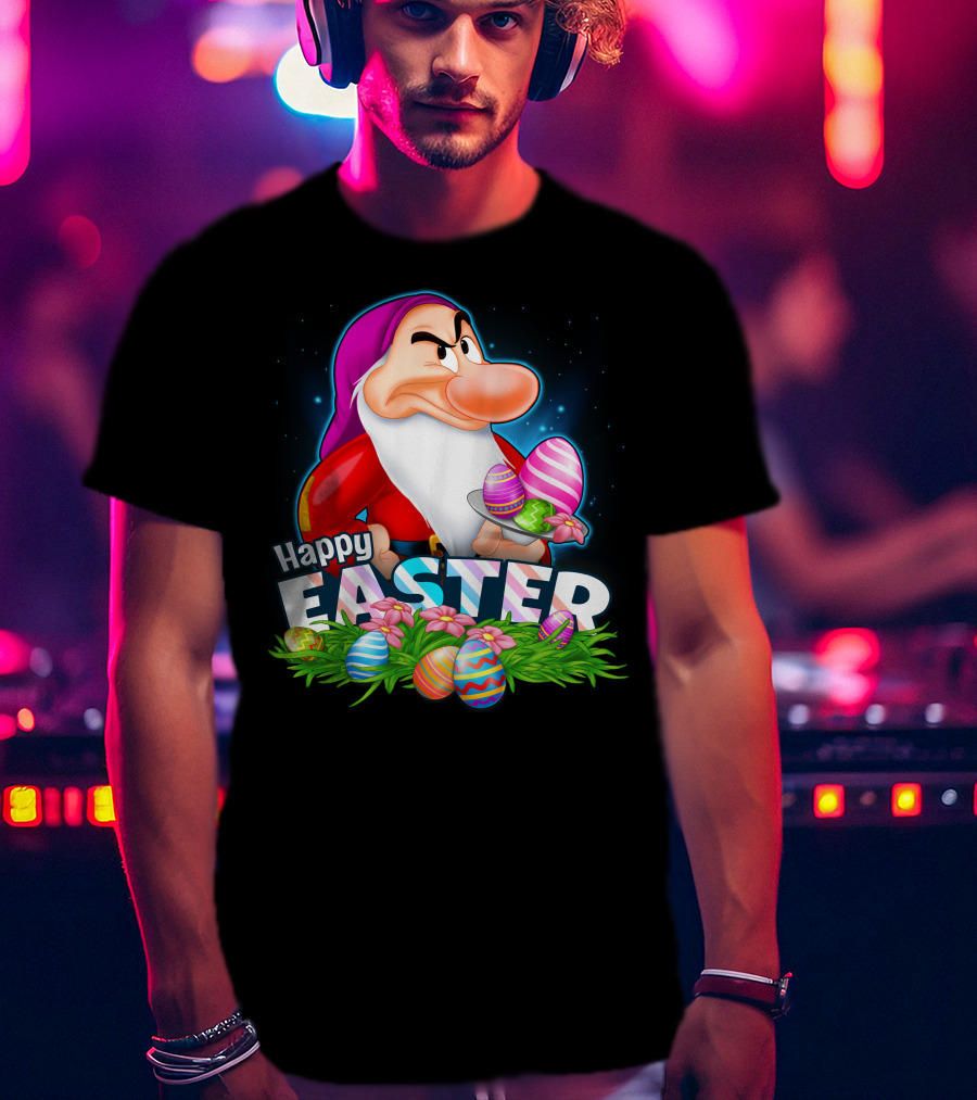 Grumpy Happy Easter Eggs And Flowers T-Shirt