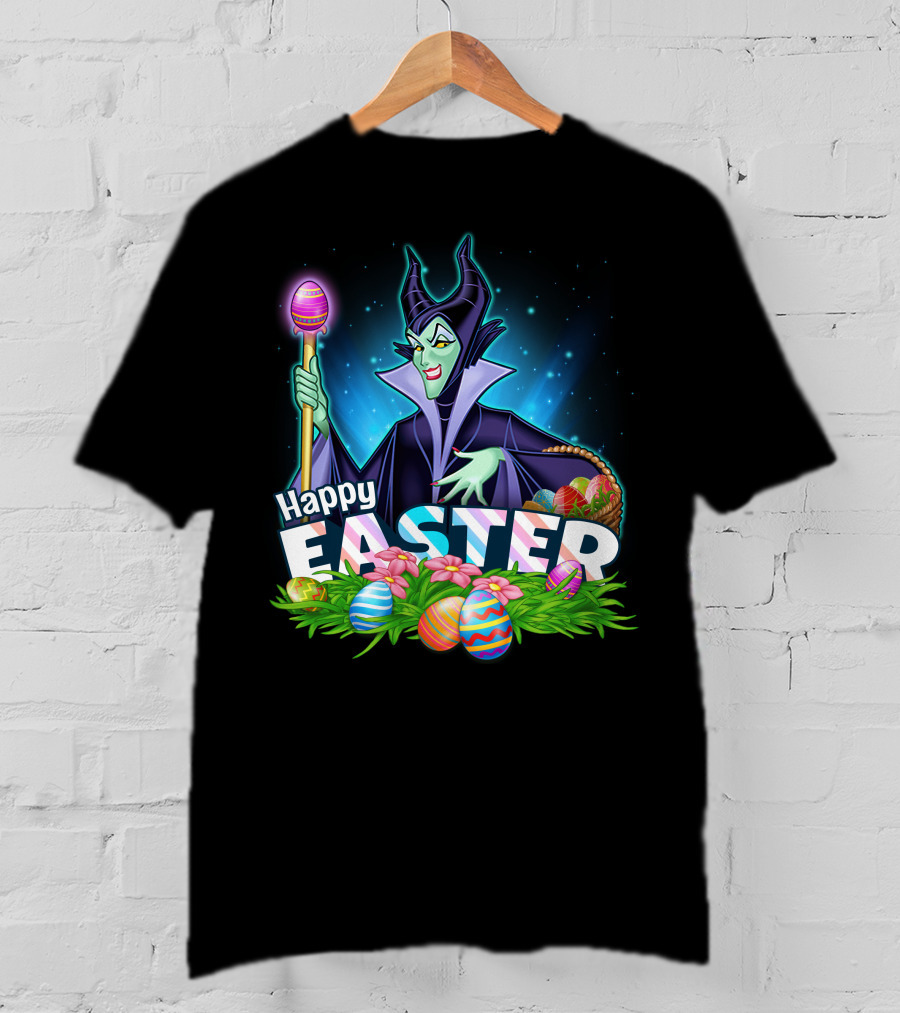 Maleficent Happy Easter With Eggs And Scepter T-Shirt
