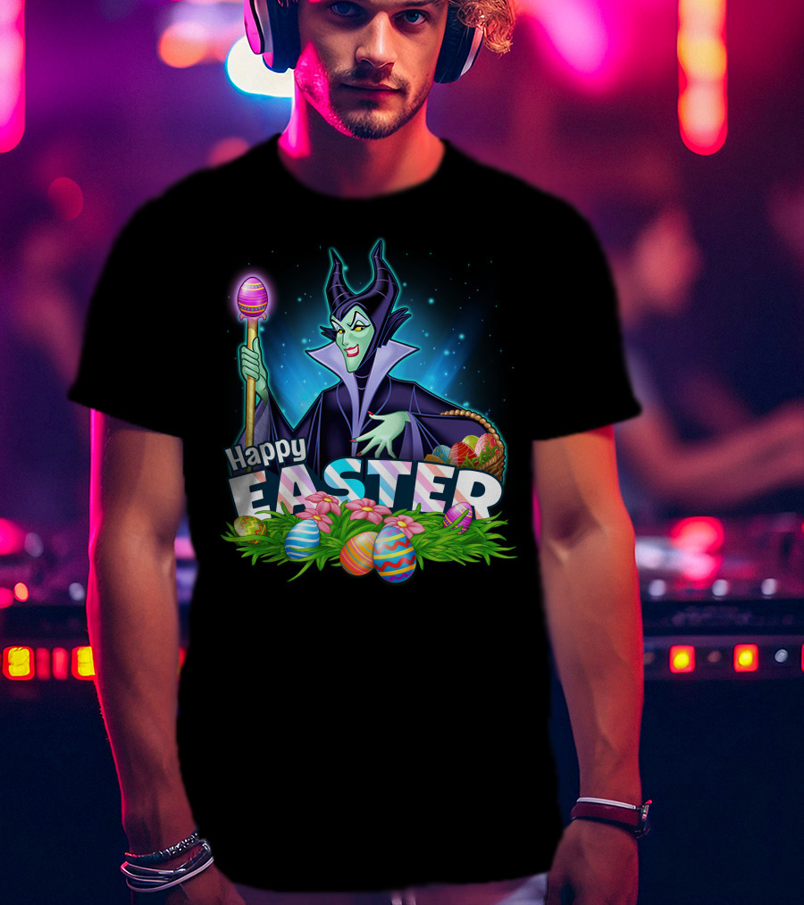 Maleficent Happy Easter With Eggs And Scepter T-Shirt