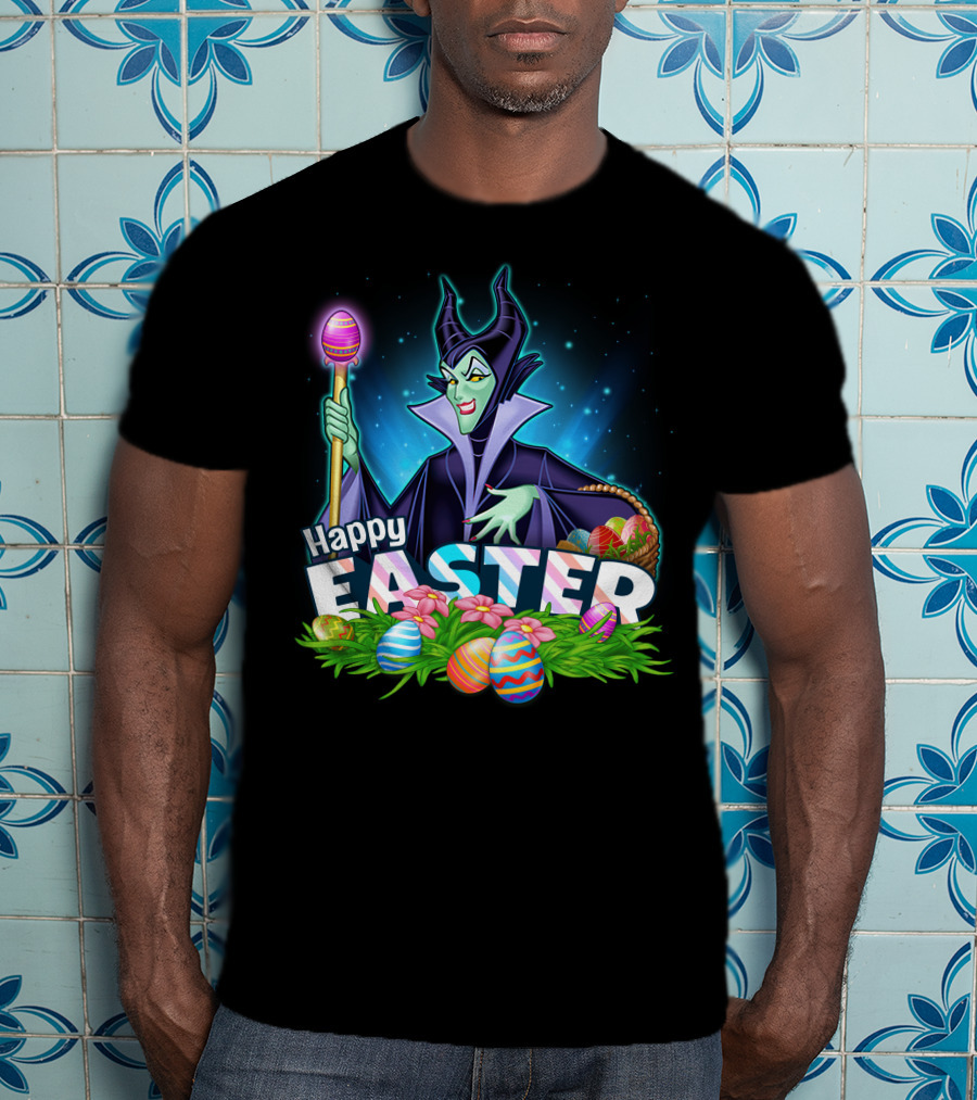 Maleficent Happy Easter With Eggs And Scepter T-Shirt