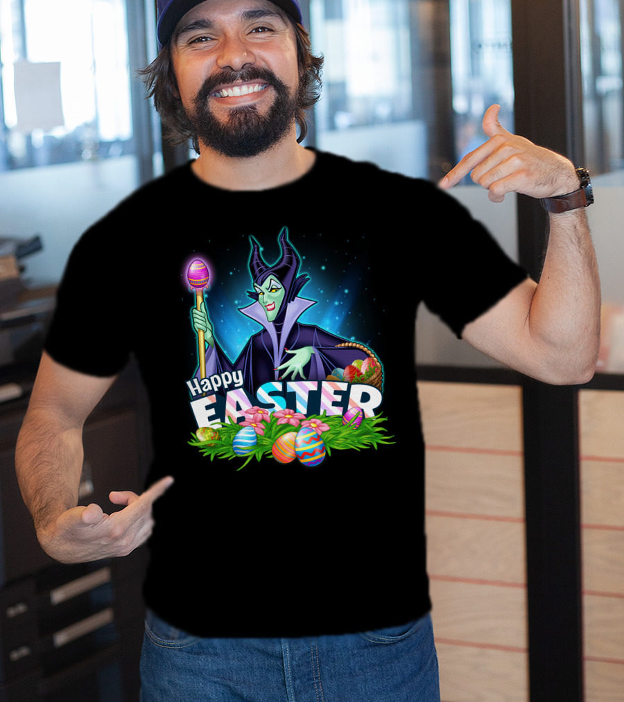 Maleficent Happy Easter With Eggs And Scepter T-Shirt