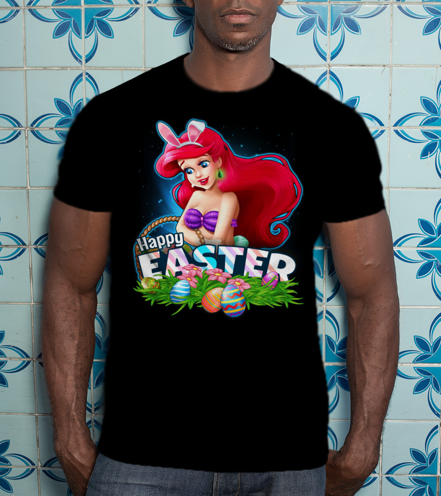 Happy Easter Ariel With Easter Eggs And Bunny Ears T-Shirt