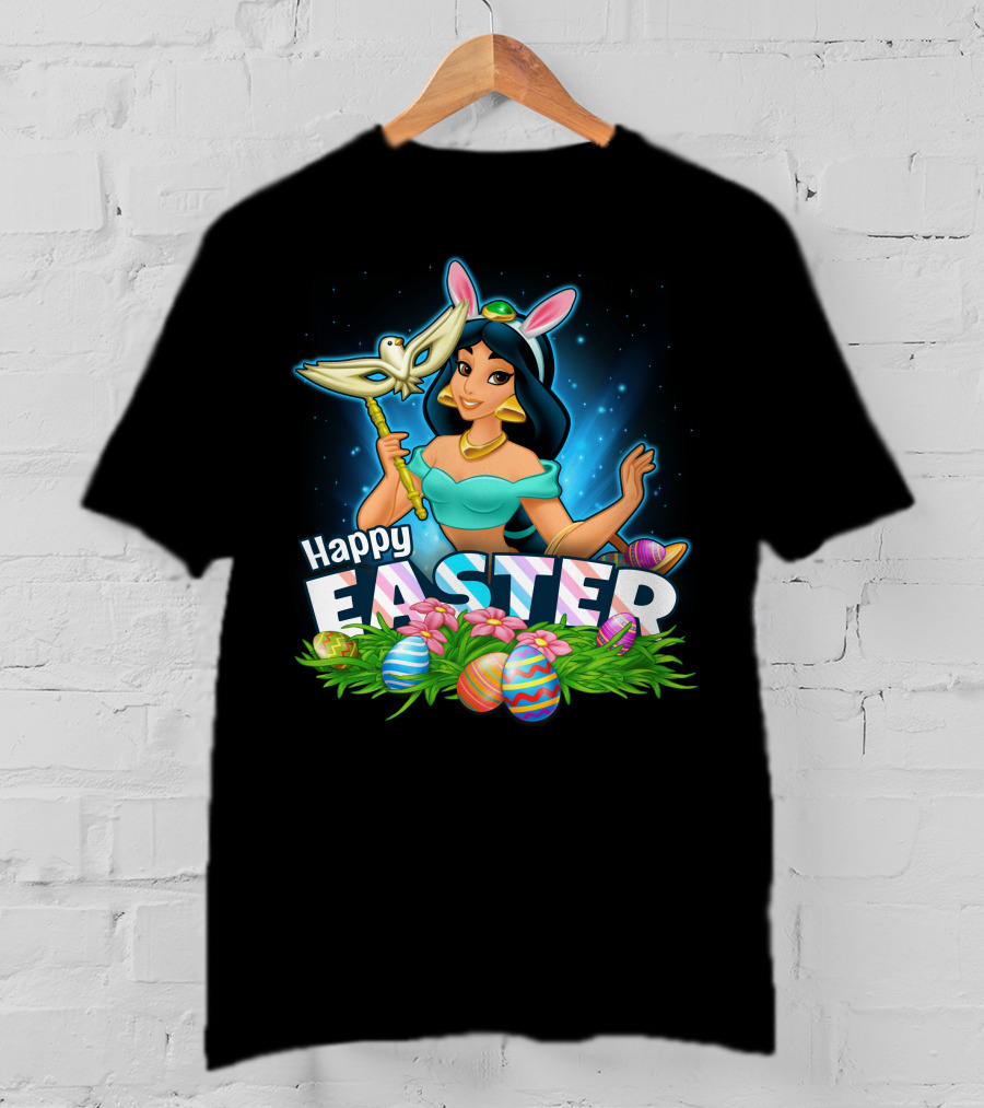 Jasmine Happy Easter Eggs And Bunny Ears T-Shirt