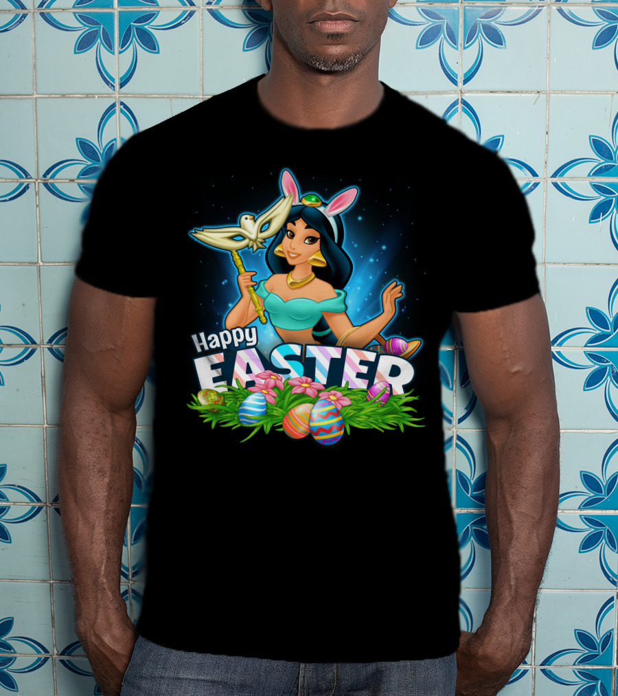 Jasmine Happy Easter Eggs And Bunny Ears T-Shirt