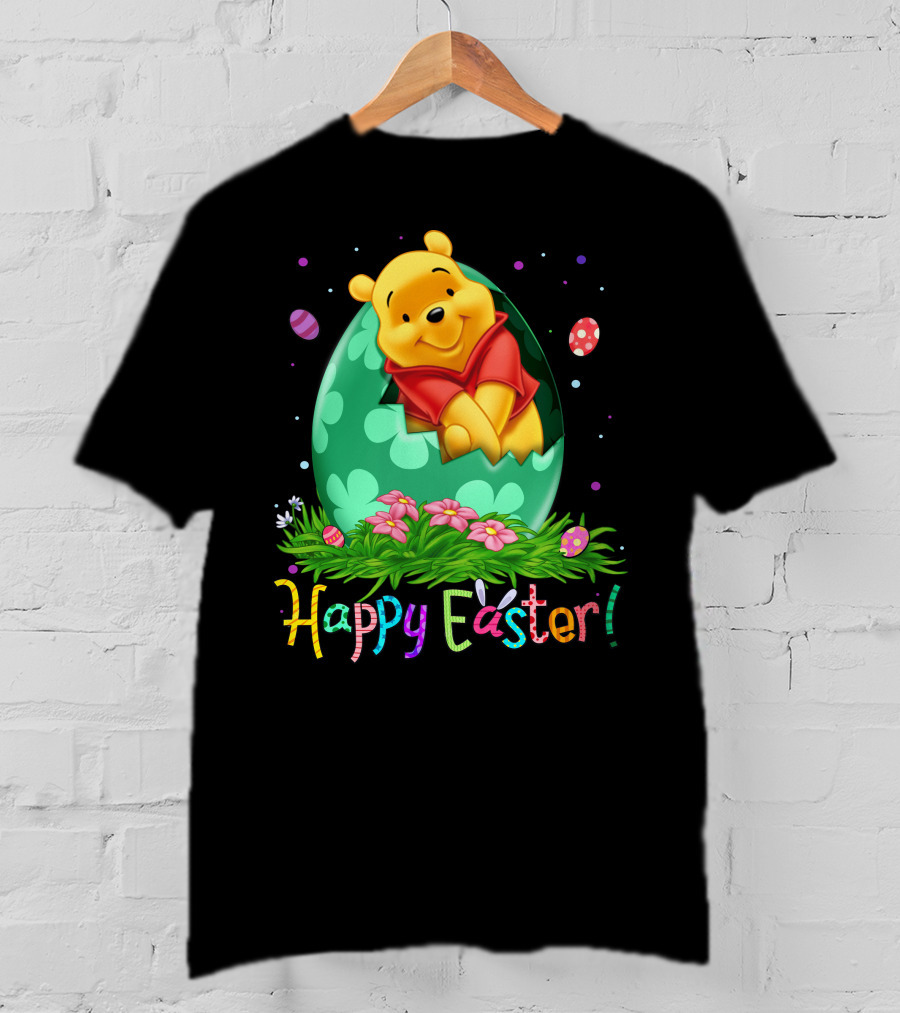 Winnie The Pooh Happy Easter Egg Greetings T-Shirt