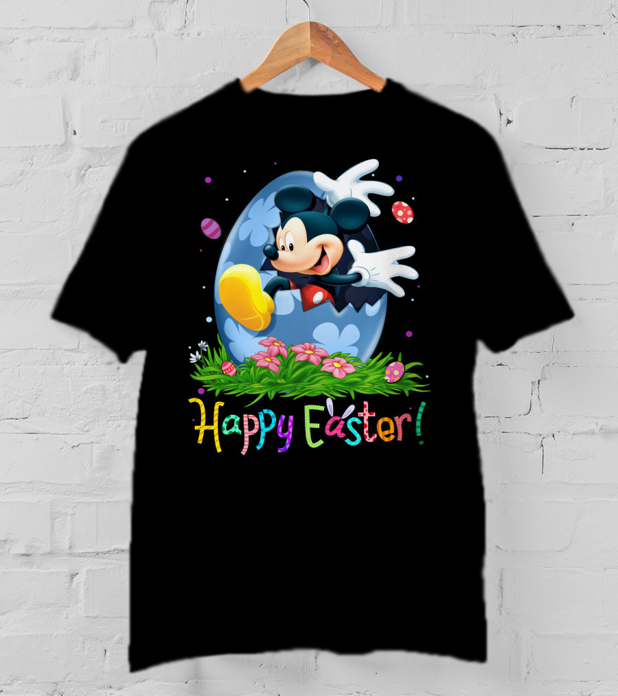 Mickey Mouse Happy Easter Egg Celebration T-Shirt