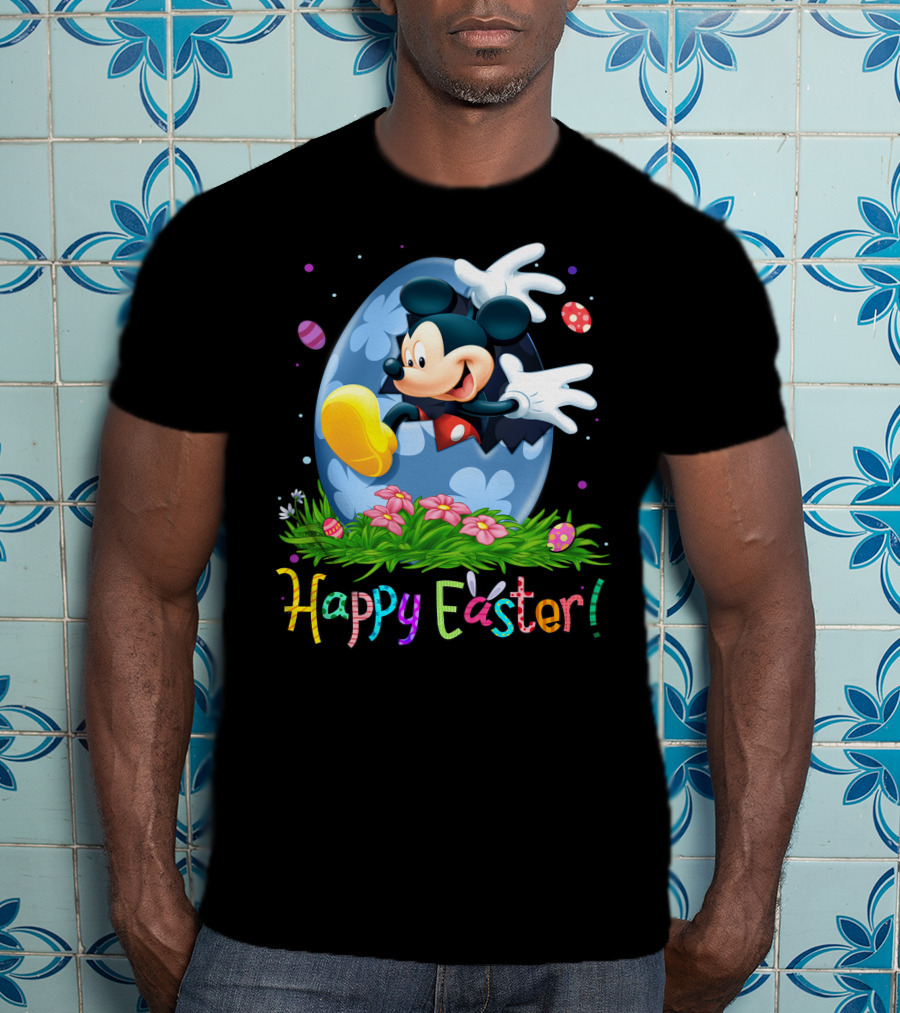 Mickey Mouse Happy Easter Egg Celebration T-Shirt