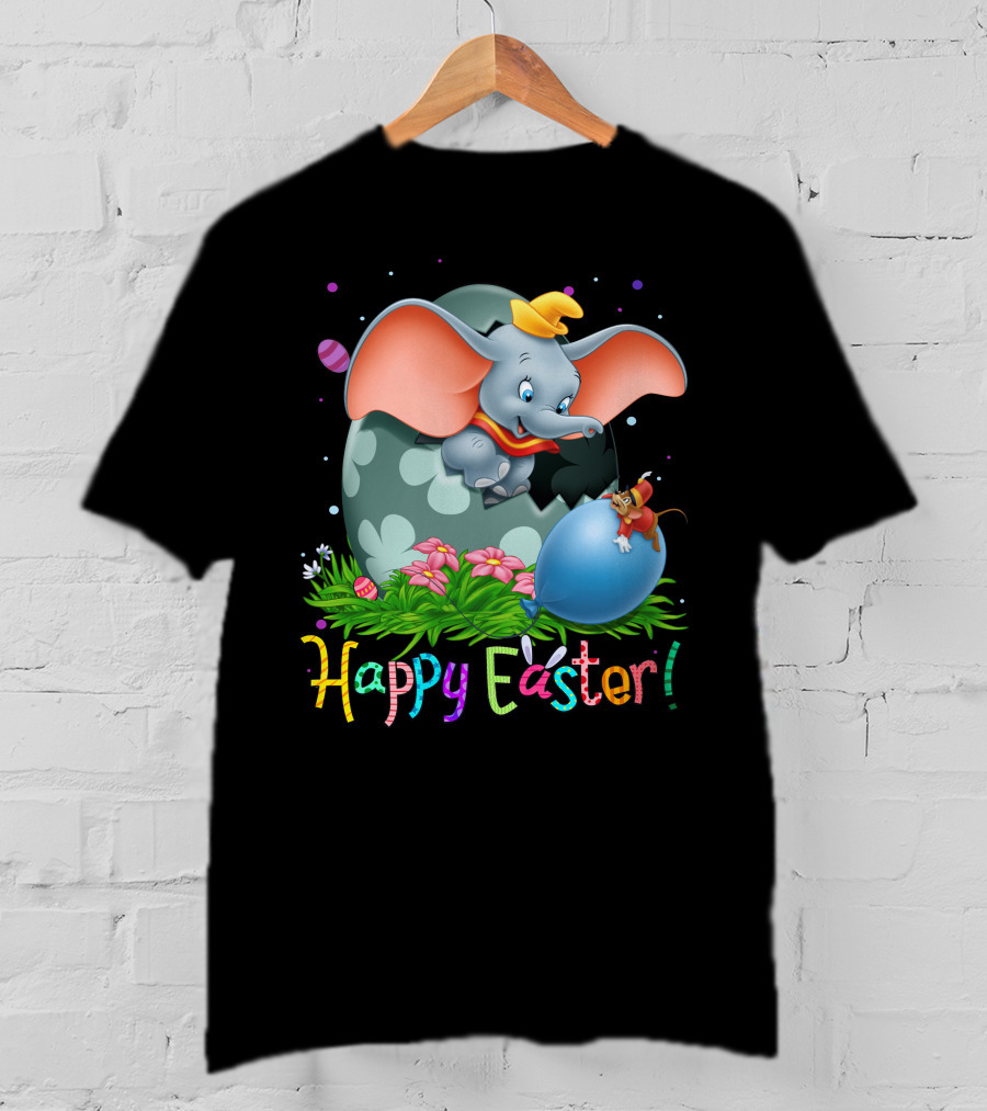 Happy Easter Dumbo Elephant In Easter Egg Scene T-Shirt