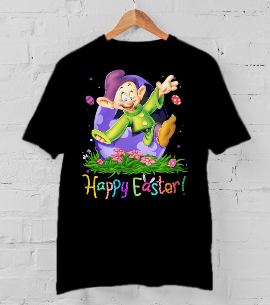Happy Easter Dopey Disney Seven Dwarfs Purple Egg Celebration T-Shirt