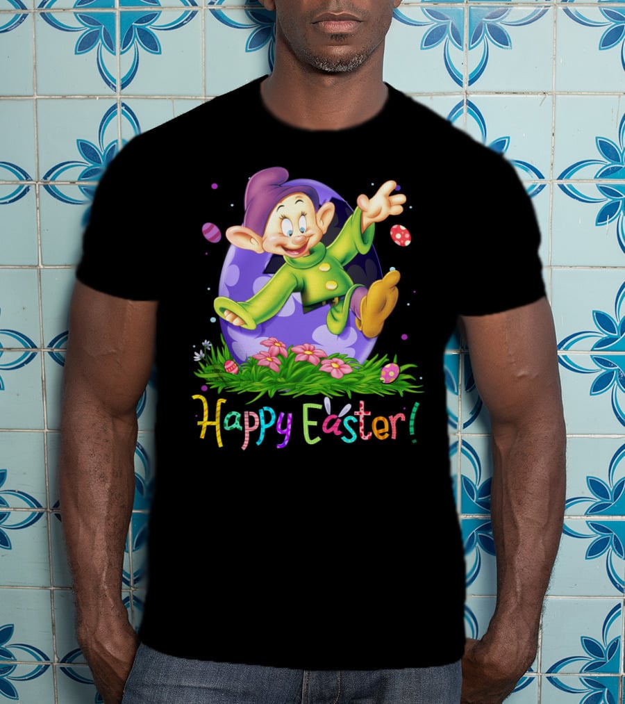 Happy Easter Dopey Disney Seven Dwarfs Purple Egg Celebration T-Shirt