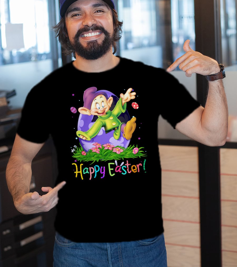 Happy Easter Dopey Disney Seven Dwarfs Purple Egg Celebration T-Shirt