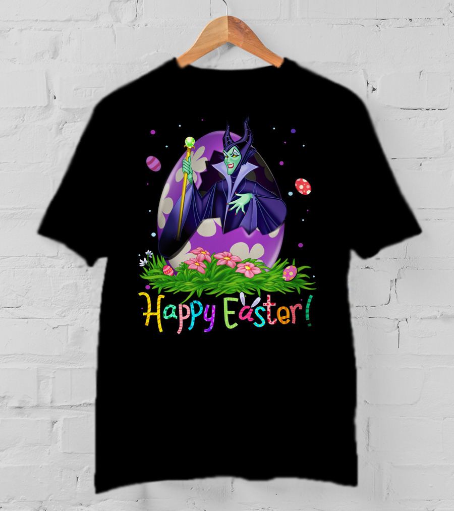 Happy Easter Maleficent Egg And Flowers T-Shirt