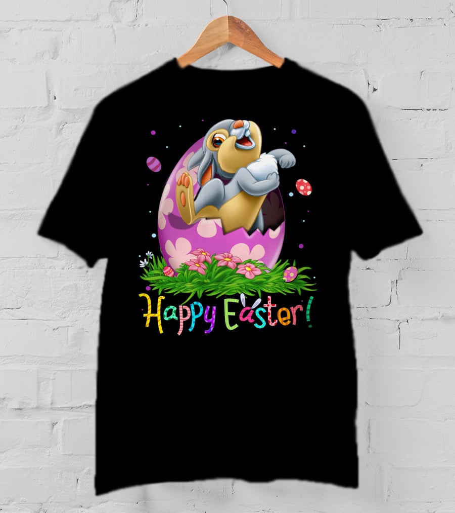 Thumper Happy Easter Bunny Egg Flowers T-Shirt