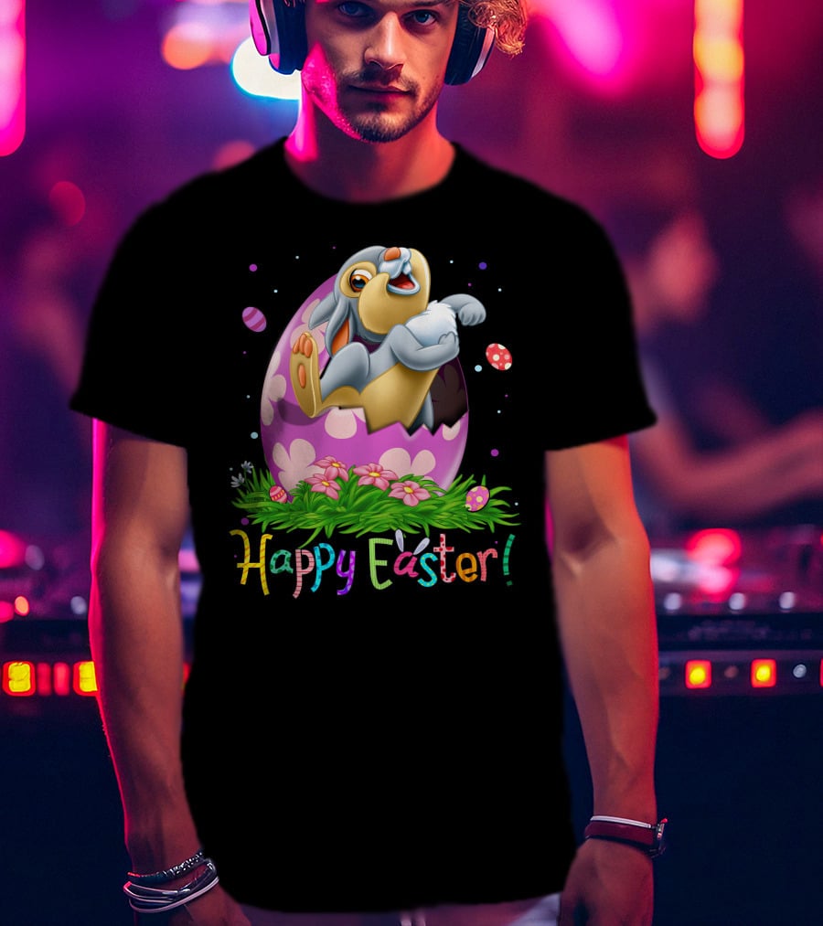 Thumper Happy Easter Bunny Egg Flowers T-Shirt