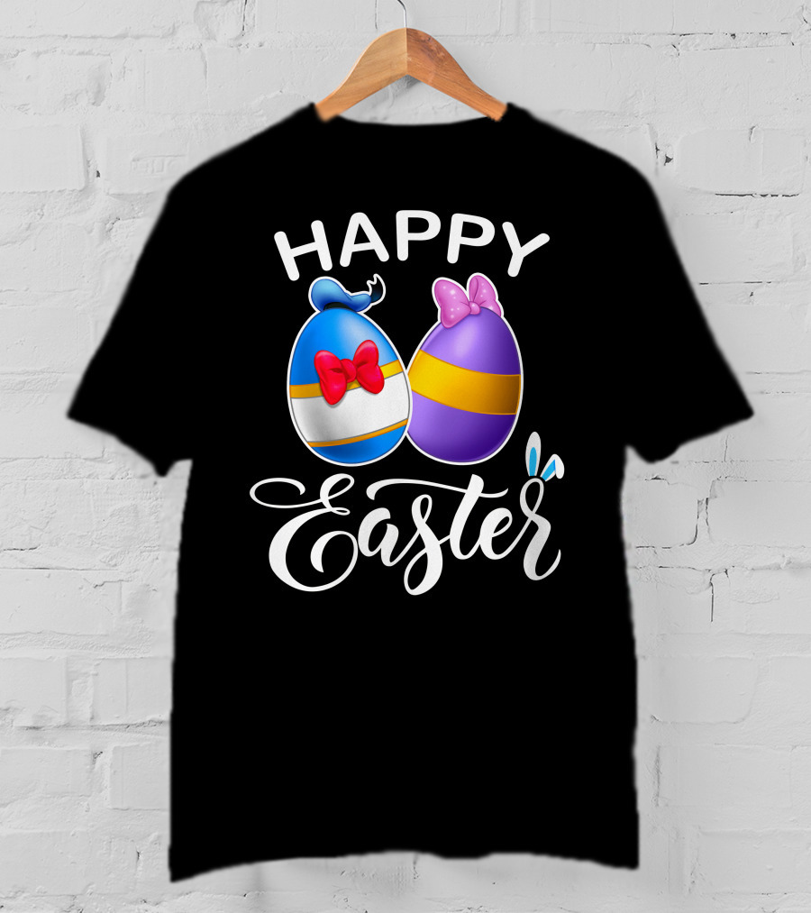 Happy Easter Donald Daisy Eggs With Bows T-Shirt