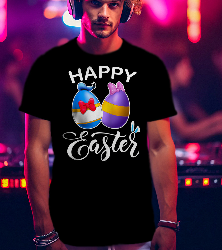 Happy Easter Donald Daisy Eggs With Bows T-Shirt