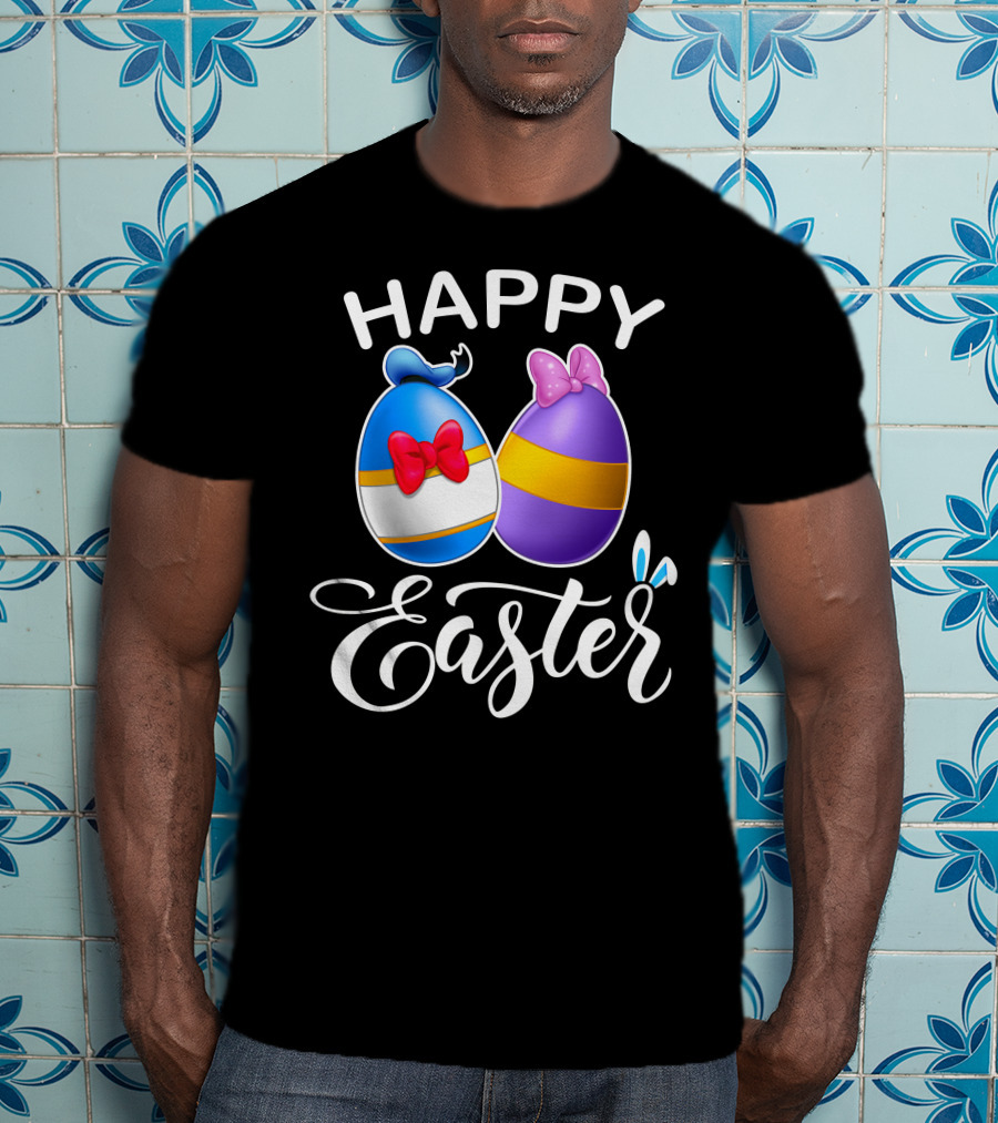 Happy Easter Donald Daisy Eggs With Bows T-Shirt
