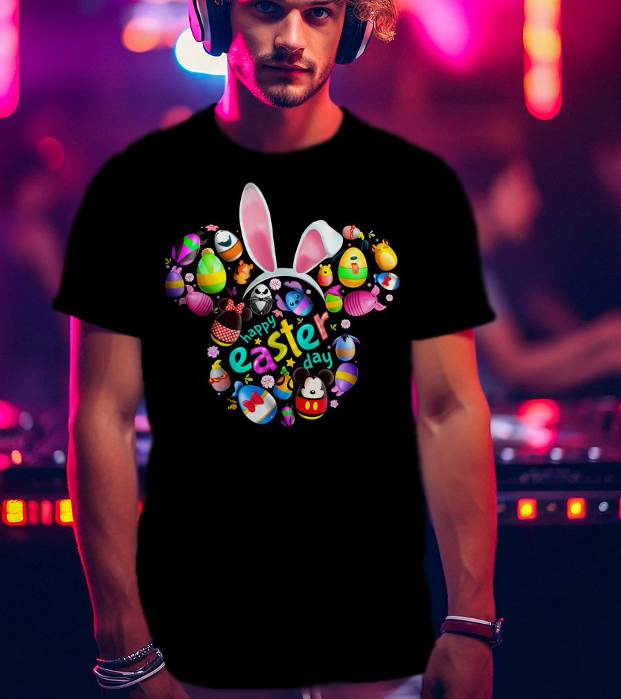 Happy Easter Day Bunny Ears Disney-Inspired Eggs T-Shirt
